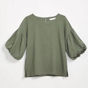 LOFT‎ Balloon Sleeve Top - Size L - NWT